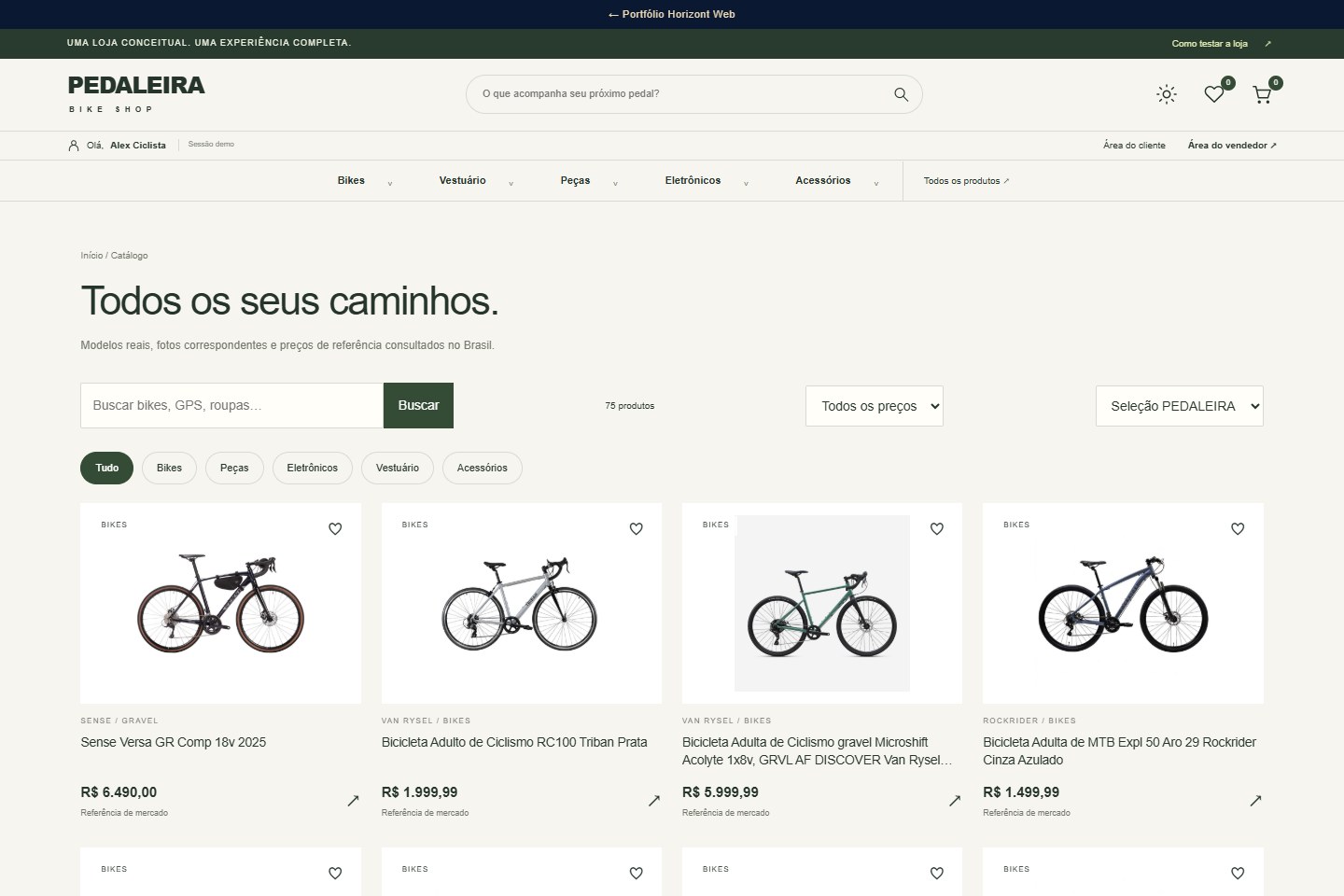 Catálogo da loja PEDALEIRA
