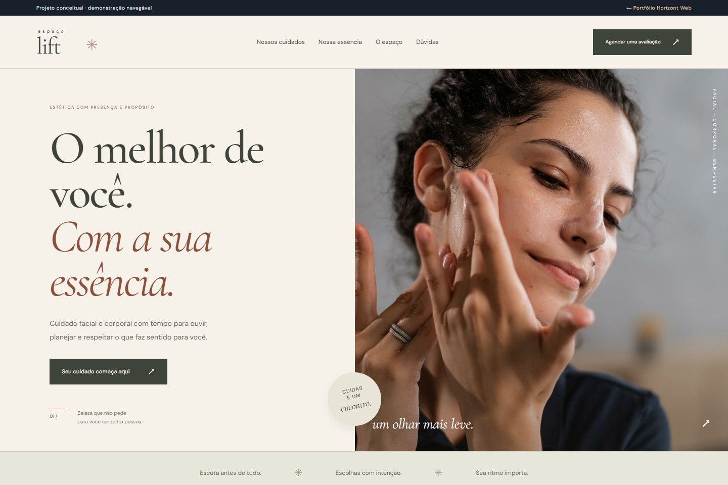 Prévia do site Espaço Lift desenvolvido pela Horizont Web